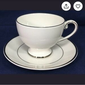 Mikasa Cameo Platinum Tea Cups and Saucers